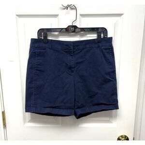 J.Crew Chino Shorts, Navy Blue Stretch Cotton, Women's Size 10
